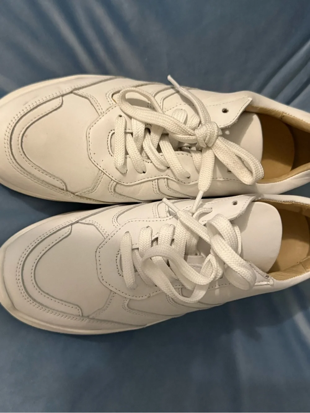 Deabused White Leather Low Top Paneled Sneakers With Love Pull Tab Size 40